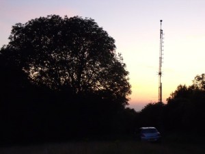 GB7WB Repeater Mast at Sunset in August